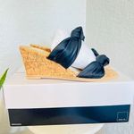 DOLCE VITA Naji Knotted‎ Cork Wedge Mule Sandal, Size 11, Black, NWT Black Photo 1