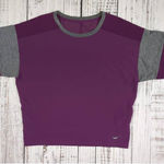 Nike Womens ‎ Short Sleeve Training Boxy Crop Top Purple/Gray Mesh Back Sz Small Photo 0