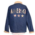 Haik’s Vintage Denim Barncoat Quilted Jacket Coat Embroidered Patches XL 1X Blue Photo 2