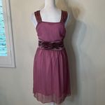 Star Model size small purple mini dress with gold accents andâsatin ribbonâGUC Photo 2