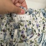 MABLE white floral ruched puff sleeve mini dress size S Photo 2