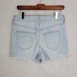 Universal Threads Universal Thread Denim Shorts Sz 6 Light Blue High Rise Midi Button Fly Fray Hem Photo 1