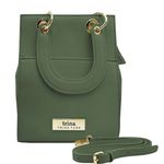 Trina Turk Pesto Tote Bag Olive Green Saffiano Leather Gold Hardware NWT Photo 0