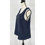 Ellen Tracy Ellen‎ Tracey Linen Blend Utility Sleeveless Size M Gold Tassel Zipper Blouse Photo 8