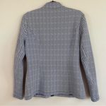 J. McLaughlin  Navy Chevron Print Scuba Full Zip Slim Jacket Size Large Photo 5