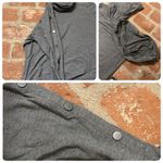 CAbi Cowl Neck Snap Sleeve Pullover Sweatshirt Size Medium Gray Charcoal Stretch Photo 12
