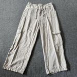 SINCERELY JULES Womens Pants Beige Wide Leg Linen Blend Cargo Bohemian XL Tan Photo 0