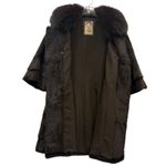 Funky East Design Corp Women's Fur Coat Fox Collar Tiered Genuine Luxury M Brown Size M Photo 2