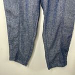 Old West Old Navy Pants Women Blue Linen Rayon Blend Wide Leg Elastic Waist Drawstring M Photo 2