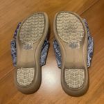 Minnetonka  Womens Sarong Blue/White Bandana Slide Sandals Shoes Size 7W Photo 5