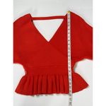 Zesica Orange Peplum Front/Back V Photo 5