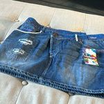 Desigual NWT ‎ Criss Cross Denim Skirt with Embellishments Size 38 Photo 0