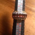 Mozambique Garnet and White Zircon Brass Ring (Size 5) Photo 3