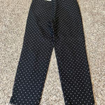 Lands' End Womens Size 12 Mid Rise Slim Leg Polka Dot Pants Black White Photo 0
