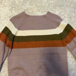 Roolee Mock Neck Balloon Sleeve Stripe Sweater Photo 5