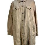 Jessica London  Khaki Denim Trucker Jacket Cotton Photo 0