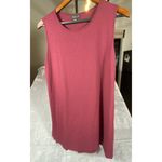 J. Jill Tunic Tank Top Medium Sleeveless Stretch Summer Rayon Flowy Wine Beach White Photo 1