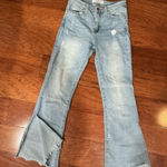Vervet Flying Monkey Light Blue Flare Jeans Raw Hem Size 26 Photo 0
