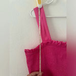 EXPRESS  Square Neck Smocked Ruffled Tiered Maxi Dress Pink NWT Size XL Photo 3