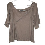 Michael Stars Women's Tank Top Scoop Neck Cropped Short Sleeve Beige One Size Photo 0