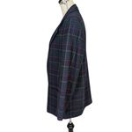 American Vintage 90s Heritage Plaid Wool Vintage Single Breasted Blazer Green Blue Red Medium Photo 2