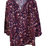 Gloria Vanderbilt  Batik‎ Stamp Peasant Shirt Bell Sleeve Nova Blouse Size XL​​ Photo 0