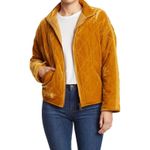 Avec Les Filles Quilted Velvet Yellow Zip Jacket Size XS Photo 1