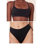 ANDIE Bikini Set Maui Top 90s High Waisted Bottom Black size XL NWT Photo 1