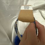 Handmade  Blue and White Butterfly Wristlet Keychain with Blue Pompom Photo 2