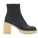 Free People James Leather Chunky Block Heel Chelsea Boots Black Size 10 Photo 1