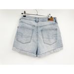 American Eagle High Rise Light Wash Distressed Ripped Cuffed Denim Mom Shorts 6 Photo 3