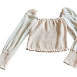 Wilfred  Smocked Off-Shoulder Long Sleeve Shirt Top Blouse Chiffon Size Medium Photo 0