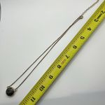 Rare circle charcoal jewel necklace with antique gold chain NWOT 3” extender Photo 2