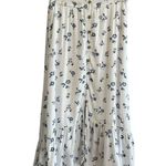 Hollister Tiered Floral Maxi Skirt Size S White High-Low Ruffled Boho Cottage Photo 0