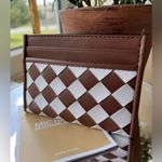 Michael Kors Reed Large MK Logo Credit Card Holder Wallet - Brown NWT Photo 1