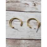 Vintage Earrings For Pierced Ears Gold Tone Double Hoop Photo 4