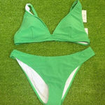 Cupshe NWT  Women's Size XL Bikini Two-Piece Kelly Green‎ Textured Bralette Photo 0