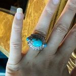 Sierra Nevada Sleeping Beauty Turquoise Sterling Silver Cocktail Ring Size 6 Blue Photo 2