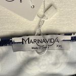 MARINA Navy and White Patterned Bikini Bottom Shorts Size XXL Blue Photo 2