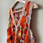 Rebecca Minkoff NWOT  Women's Sleeveless Floral Lace Trim Tank Top Orange small Photo 7