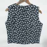 J. McLaughlin  10 Cotton Sleeveless Floral Crop Top in White on Black Photo 3