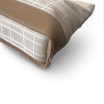 Max Mara Beige Tan Leather Canvas Shoulder Bag Stripe Checkered Photo 2