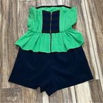 Alice + Olivia Alice and olive blue and green strapless romper Photo 5