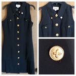 Black Dress with Gold Buttons & Flounce Hem 4 Photo 1