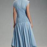 Anthropologie Anthro Daily Practice Deep End Short-Sleeve Smocked Midi Dress. Sz S. MSRP $138 Photo 2