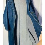 Vintage Stoney River Mountain Denim Dark Two Button Cotton Trench Coat Large Photo 11