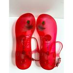 Katy Perry Shoes Womens Size 7 Red Palm Tree Ankle Strap Jelly Sandals Brand NEW Photo 5