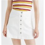 Madewell Stretch Denim A-Line Jean Mini Skirt AF059 V Front in White Womens sz 8 Photo 0