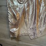 Vintage 80s pink metallic lace peplum strapless dress wedding party glam Photo 5