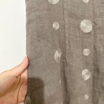 LINA TOMEI Italy Short Dress Embroidered Taupe Linen Sleeveless small Photo 2